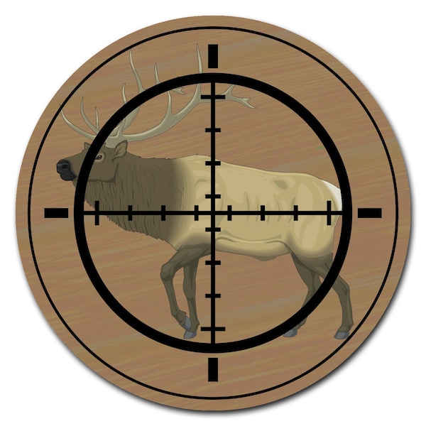 Elk Hunter Circle Corrugated Plastic Sign